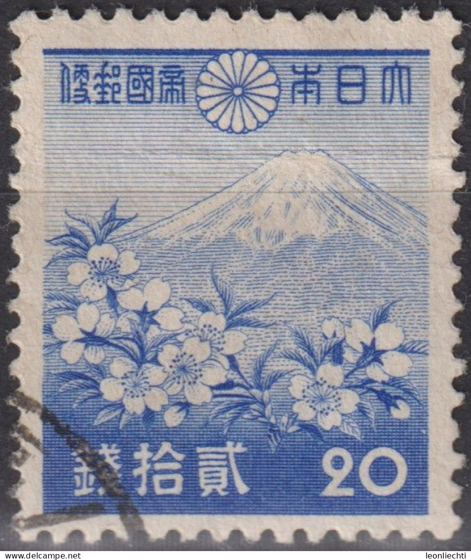 1940 Japan Kaiser Hirohito (Showa Era) ° Mi:JP 265A,Yt:JP 272, Mount Fuji And Cherry Blossoms, Regular Series: 1st Showa - Gebraucht