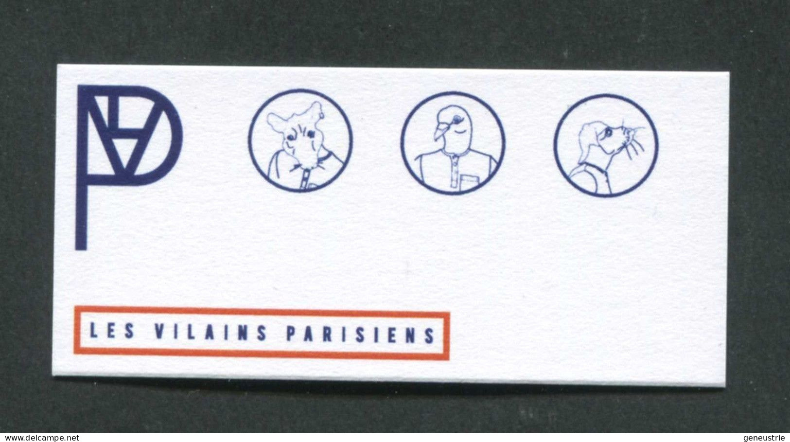 Curiosité ! Carte De Visite En Forme De Ticket De Métro "Les Vilains Parisiens" Ligne De Vêtements Prêt-à-porter - Paris - Sonstige & Ohne Zuordnung