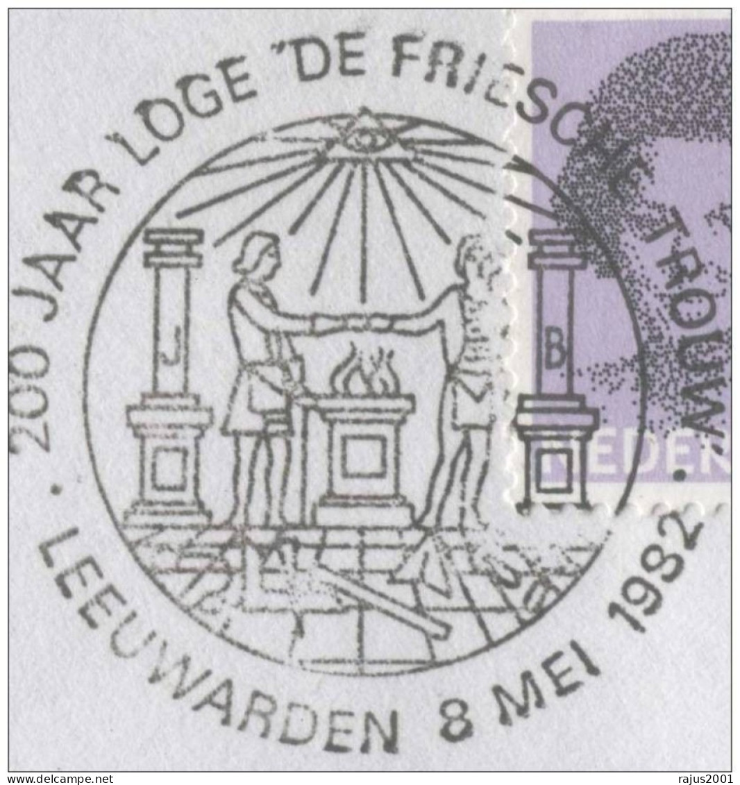 Seeing Eye, Grand Lodge, Masonic Oath, Freemasonry, Masonic Lodge, Massoneria, Franc-Maçonnerie Netherlands FDC - Massoneria