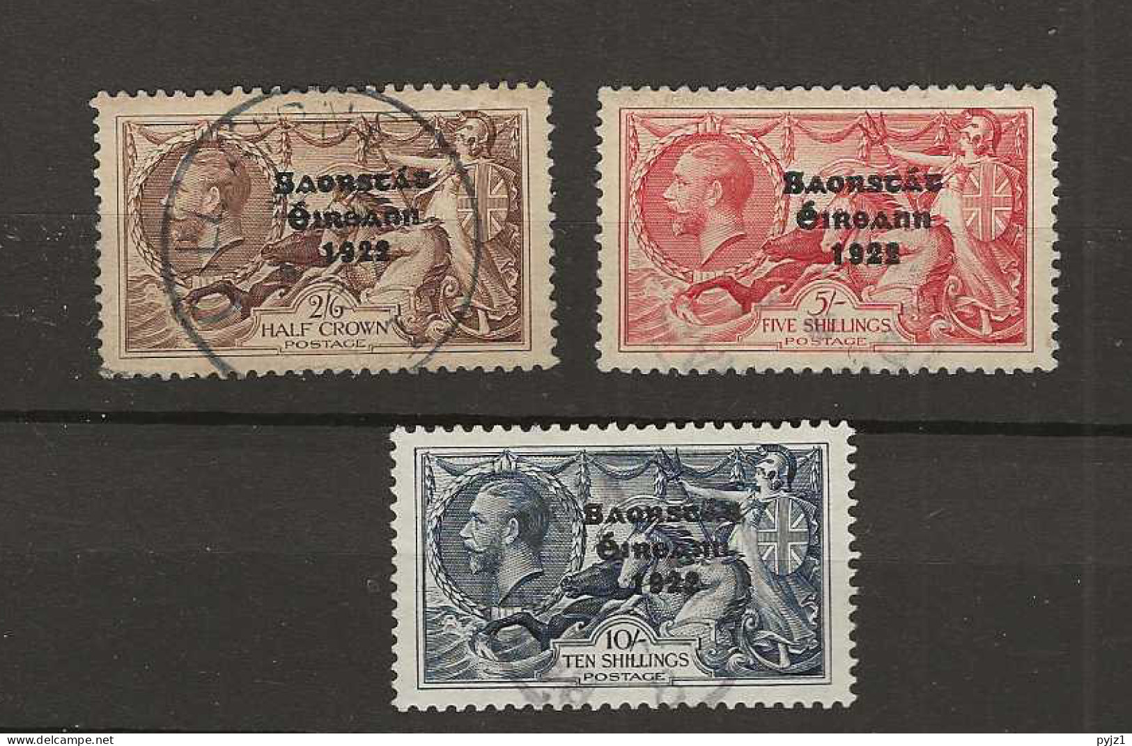 1935 USED Ireland "re-engraved" Mi A-C 61 SG 99-101 Top Values Expertisized - Gebraucht