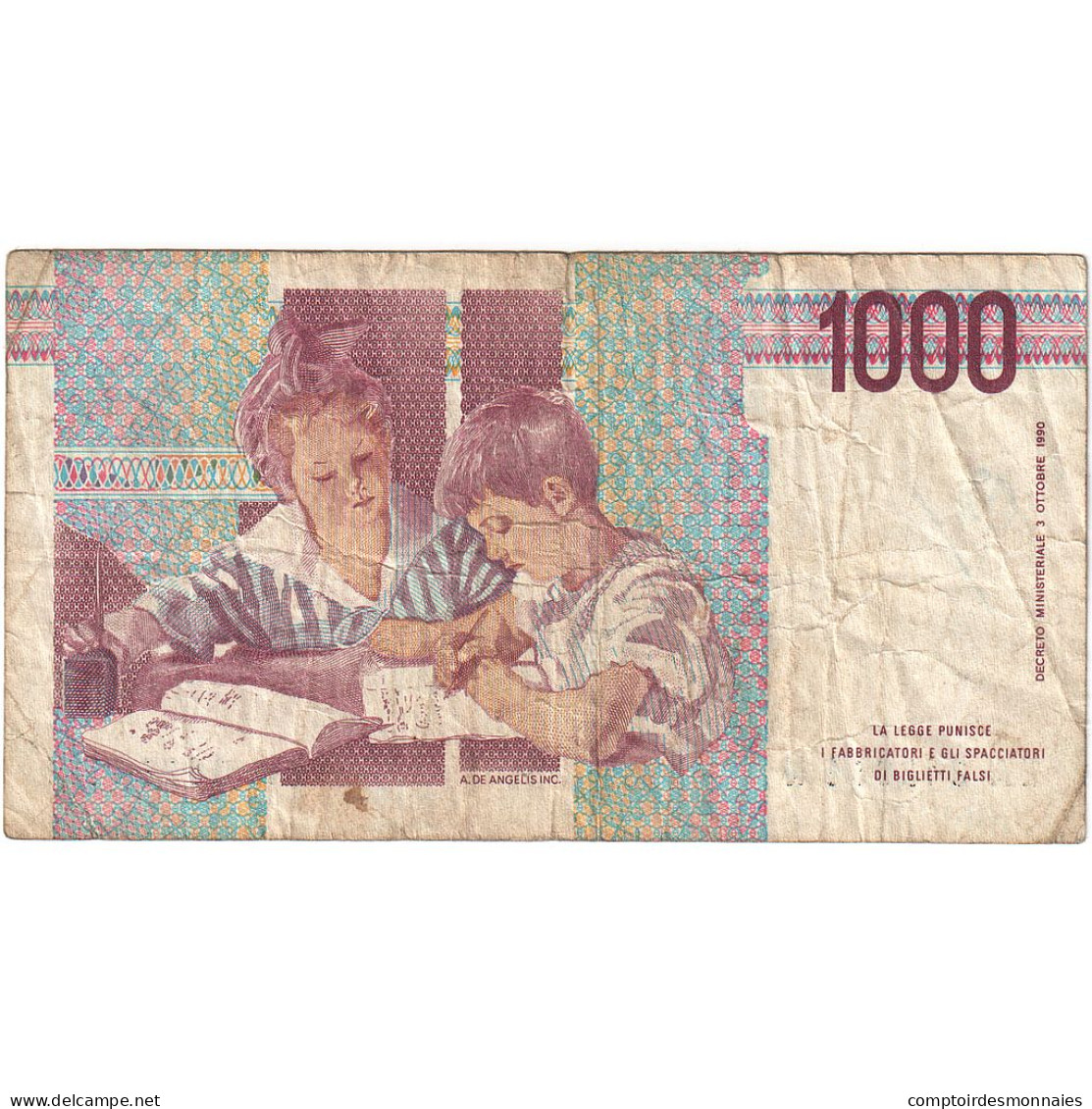 Italie, 1000 Lire, 1990, 1990-10-03, KM:114a, B - 1000 Lire