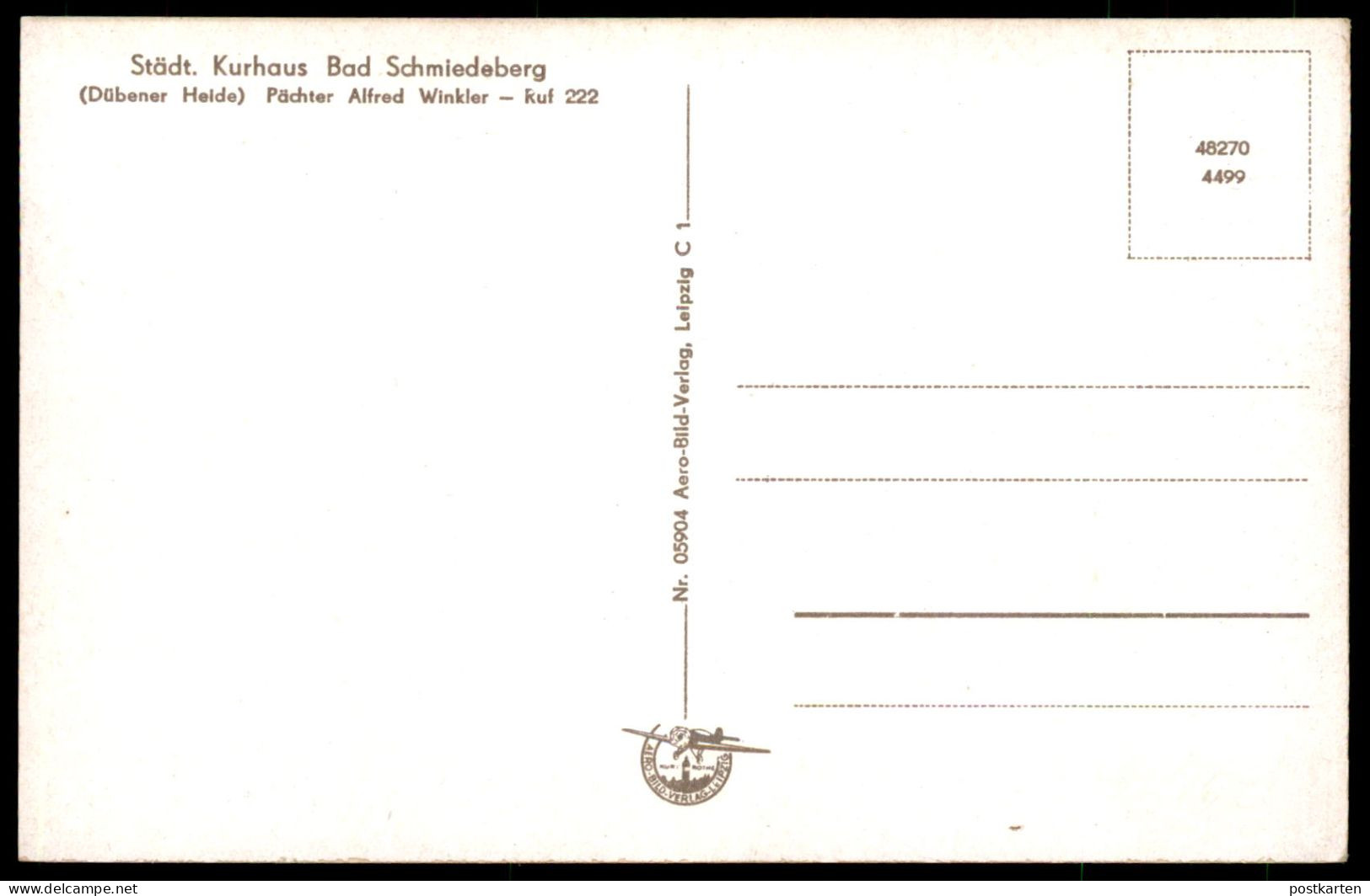 ALTE POSTKARTE BAD SCHMIEDEBERG DÜBENER HEIDE STÄDTISCHES KURHAUS PÄCHTER ALFRED WINKLER Ansichtskarte Postcard Cpa AK - Bad Schmiedeberg