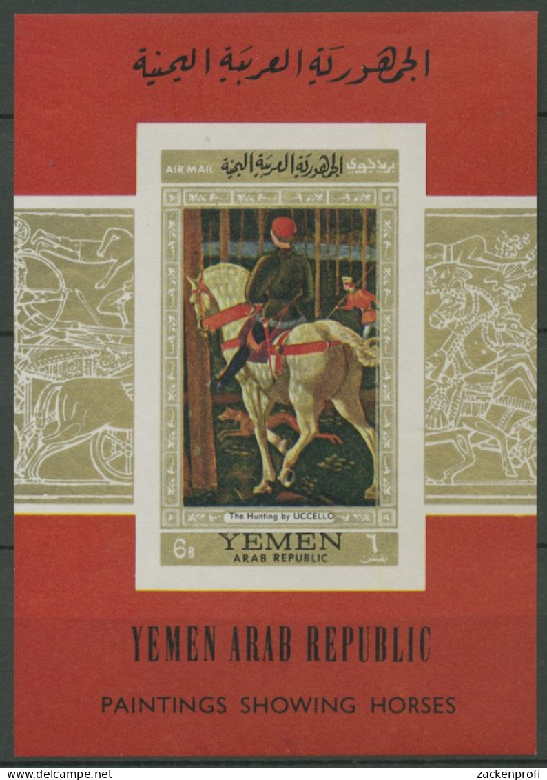 Jemen (Nordjemen) 1968 Gemälde: Die Jagd Block 73 Postfrisch (C13085) - Yemen
