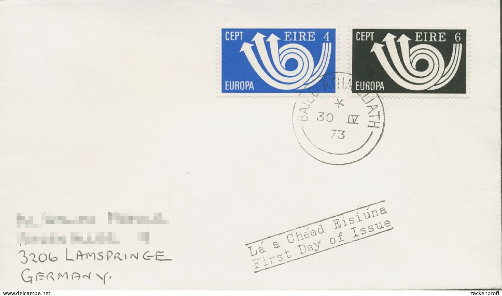 Irland 1973 Europa CEPT Posthorn Ersttagsbrief 289/90 FDC (X95452) - FDC