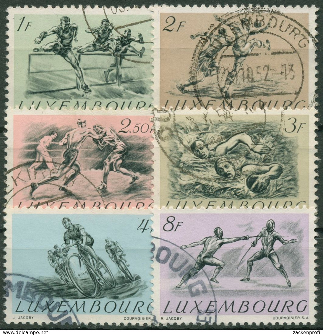 Luxemburg 1952 Olympia Helsinki, Rad-WM 495/00 Gestempelt - Used Stamps