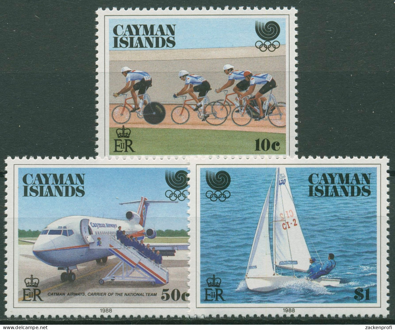 Cayman-Islands 1988 Olympia Sommerspiele Seoul 608/10 Postfrisch - Caimán (Islas)