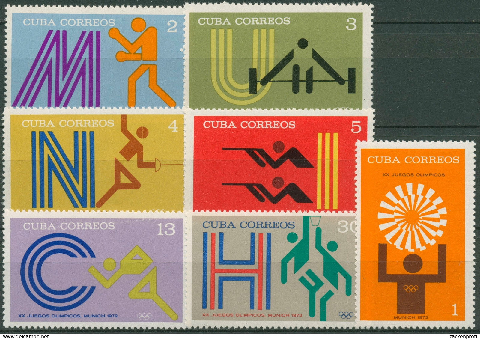 Kuba 1972 Olympia Sommerspiele München 1790/96 Postfrisch - Ongebruikt