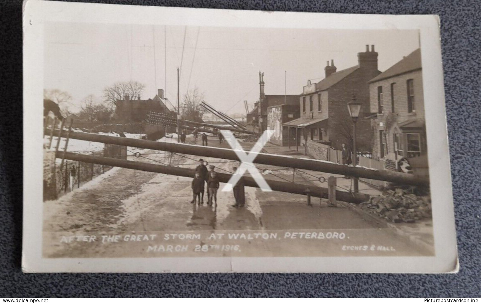 AFTER GREAT STORM 1916 AT WALTON PETERBOROUGH SUPERB RP POSTCARD CAMBRIDGESHIRE - Autres & Non Classés