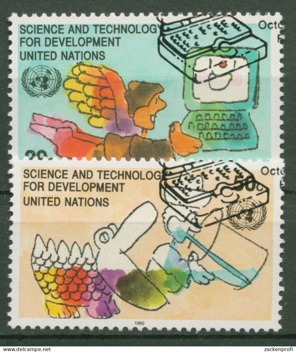 UNO New York 1992 Kommission Für Wirschaft Und Technologie 635/36 Gestempelt - Gebraucht