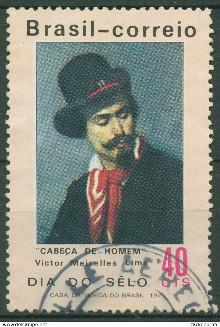 Brasilien 1971 Tag Der Briefmarke Gemälde Victor M. Lima 1285 Gestempelt - Usados