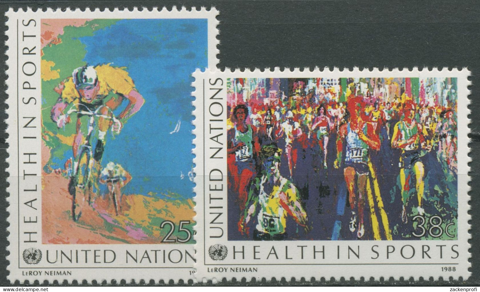 UNO New York 1988 Sport Radfahren Marathon 551/52 Postfrisch - Unused Stamps