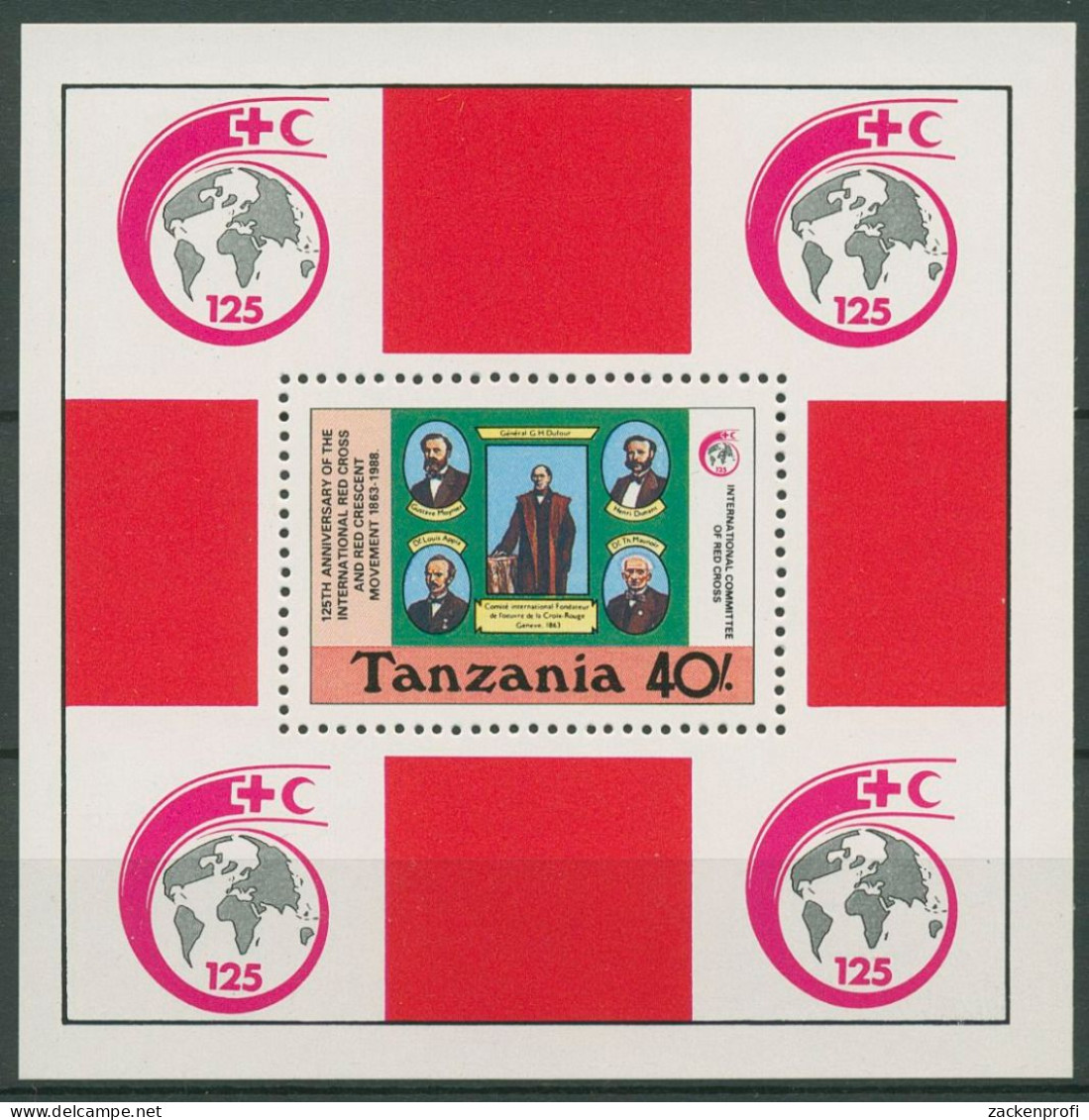 Tansania 1988 125 Jahre Rotes Kreuz Block 85 Postfrisch (C40650) - Tansania (1964-...)
