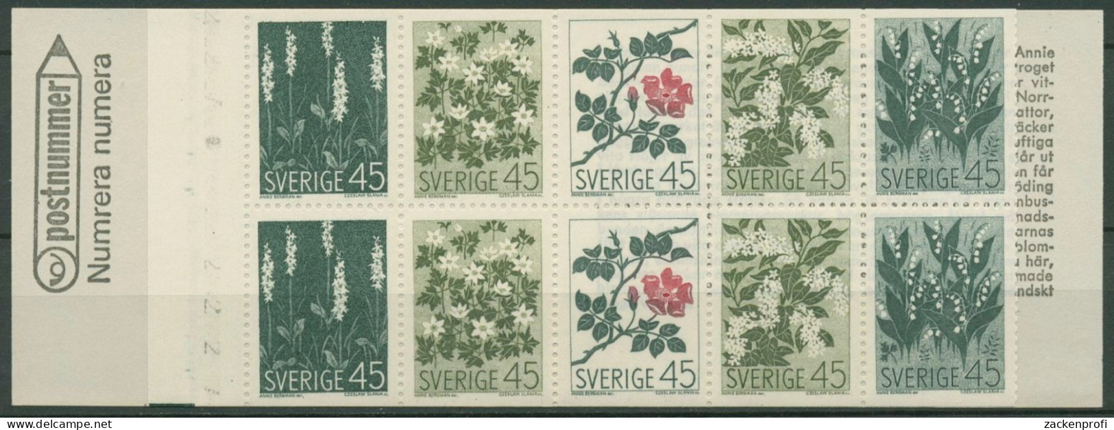 Schweden 1968 Blumen Markenheftchen MH 18 Postfrisch (C60532) - 1951-80