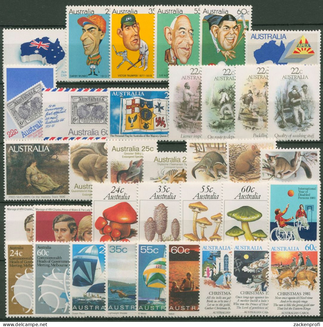 Australien 1981 Jahrgang Komplett (740/75) Postfrisch (SG40385) - Complete Years