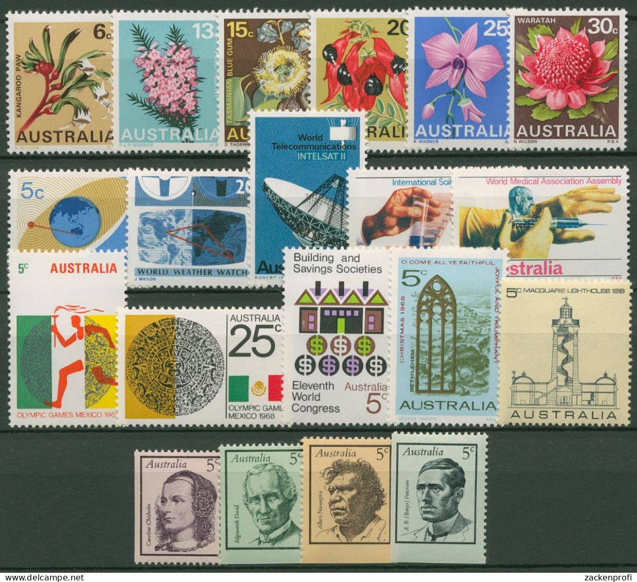 Australien 1968 Jahrgang Komplett (395/414) Postfrisch (SG40372) - Années Complètes