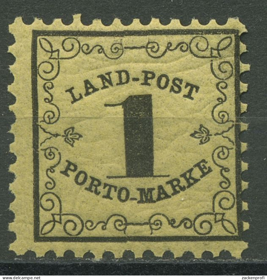 Baden 1862 Landpost-Portomarke 1 Kreuzer 1 X Postfrisch - Mint