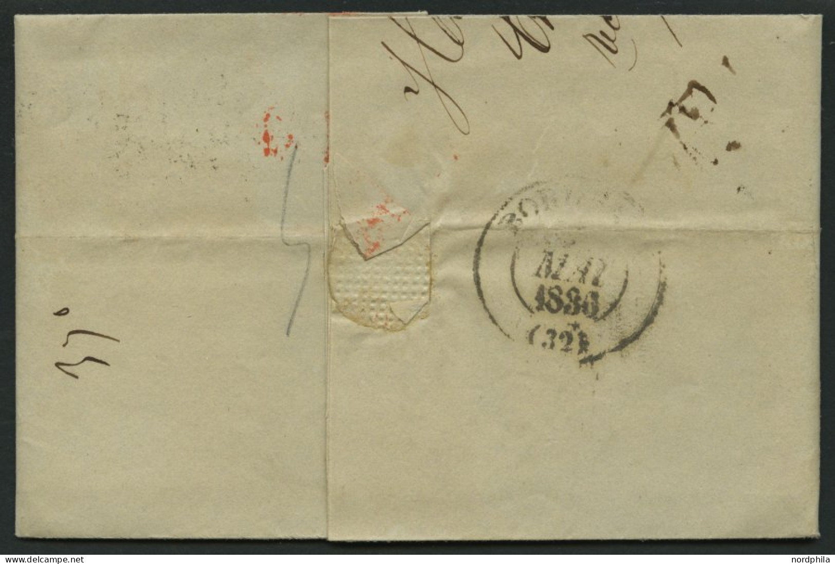 HAMBURG - THURN UND TAXISCHES O.P.A. 1836, TT.R.4. HAMBOURG, L2 Auf Brief Nach Bordeaux (rückseitiger Ankunftsstempel) U - Préphilatélie