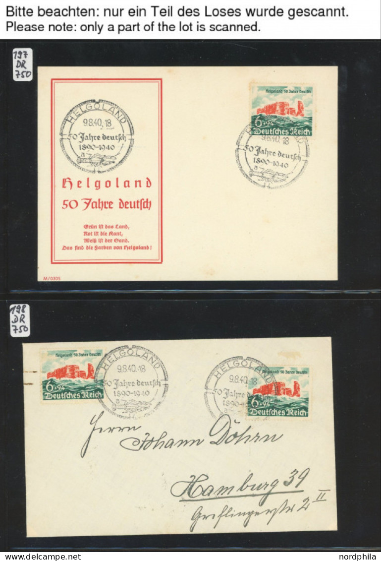 HELGOLAND 1936-1940, Interessante Partie Von 33 Belegen, Meist Frankatur Mit Dt. Reich Mi.Nr. 750, Auch Viele 6 Pf. Bild - Héligoland