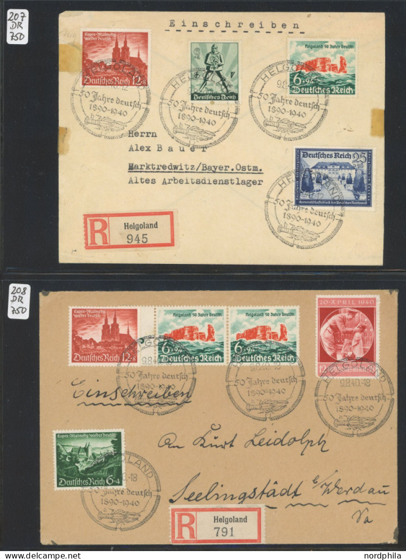 HELGOLAND 1936-1940, Interessante Partie Von 33 Belegen, Meist Frankatur Mit Dt. Reich Mi.Nr. 750, Auch Viele 6 Pf. Bild - Helgoland