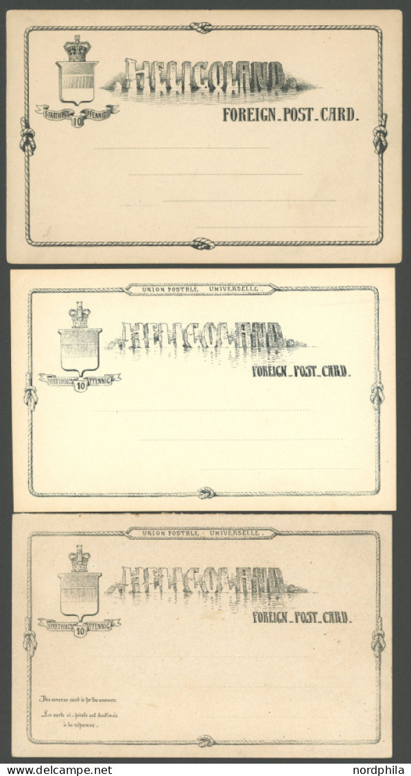 HELGOLAND P 5-7 BRIEF, 1878-80, 3 Ungebrauchte Karten, Pracht, Mi. 84.50 - Héligoland