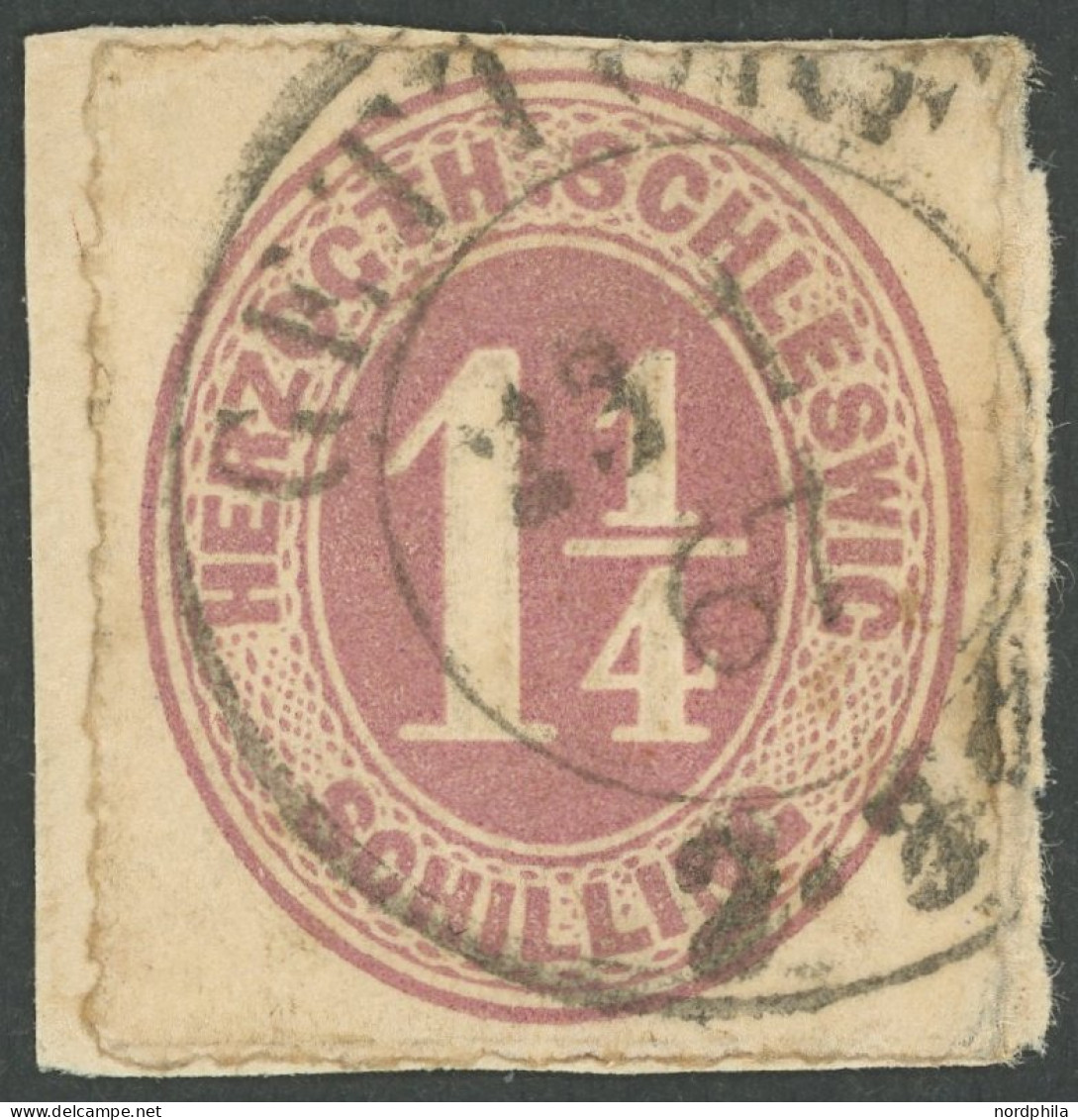SCHLESWIG-HOLSTEIN 14 BrfStk, GETTORF, K2 Auf Briefstück Mit 11/4 S. Rotlila, Feinst - Schleswig-Holstein