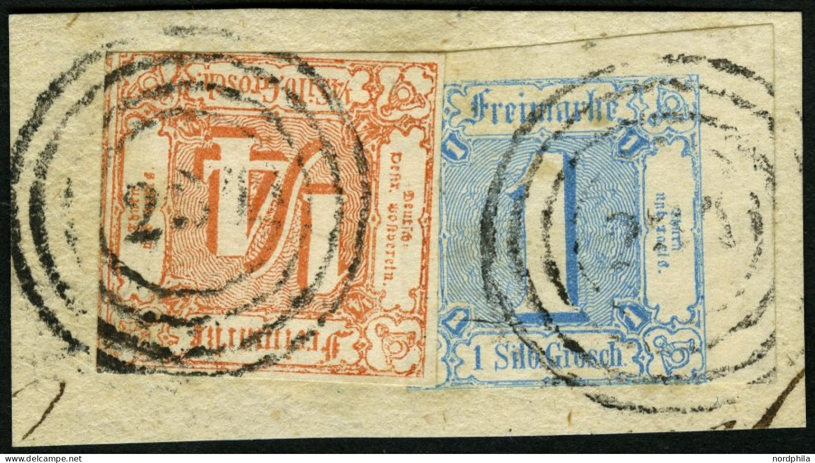 THURN Und TAXIS 13,15 BrfStk, 1859, 1/4 Gr. Rötlichorange (bis Auf Eine Ecke Vollrandig) Mit Oberer Rechter Bogenecke 1  - Other & Unclassified