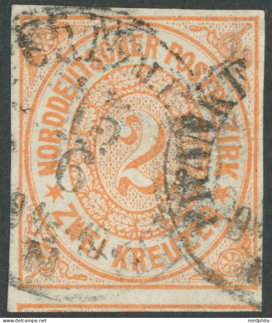 NDP 8U O, 1868, 2 Kr. Orange, Undurchstochen, Pracht, Mi. 120.- - Sonstige & Ohne Zuordnung