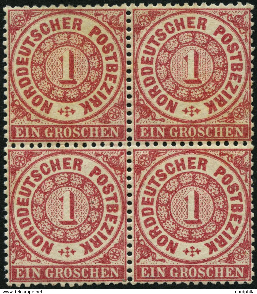 NDP 16 VB , , 1869, 1 Gr. Karmin Im Viererblock, 2 Werte Postfrisch, Normale Zähnung, Pracht - Postfris