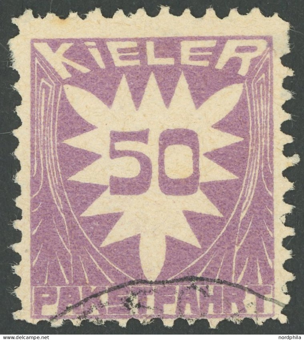 KIEL C 4 O, PAKETFAHRT: 1909, 50 Pf. Violett, Feinst - Privatpost