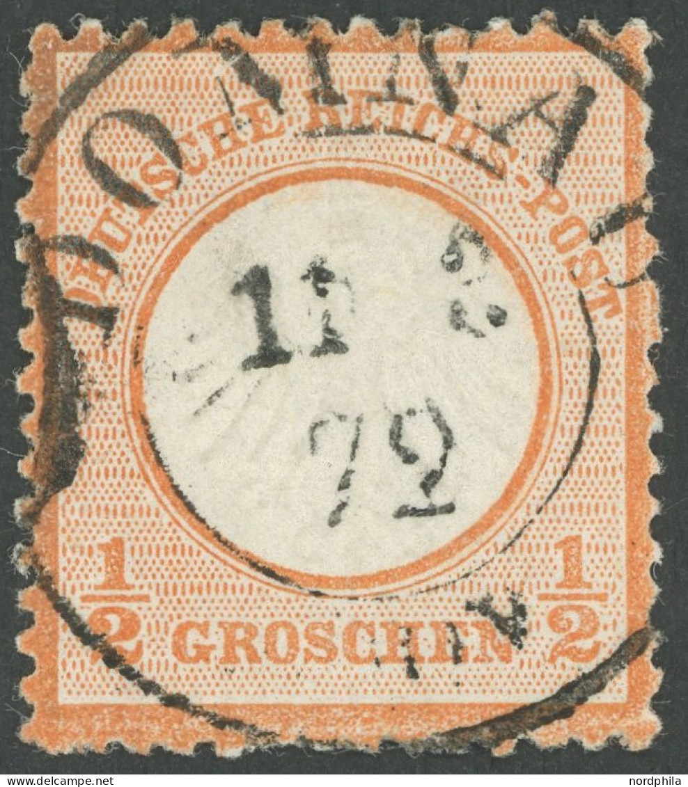 Dt. Reich 3 O, 1872, 1/2 Gr. Ziegelrot, FZLr7, Zentrischer Pr. K2 DAMNAU, Pracht, Gepr. Brugger - Other & Unclassified
