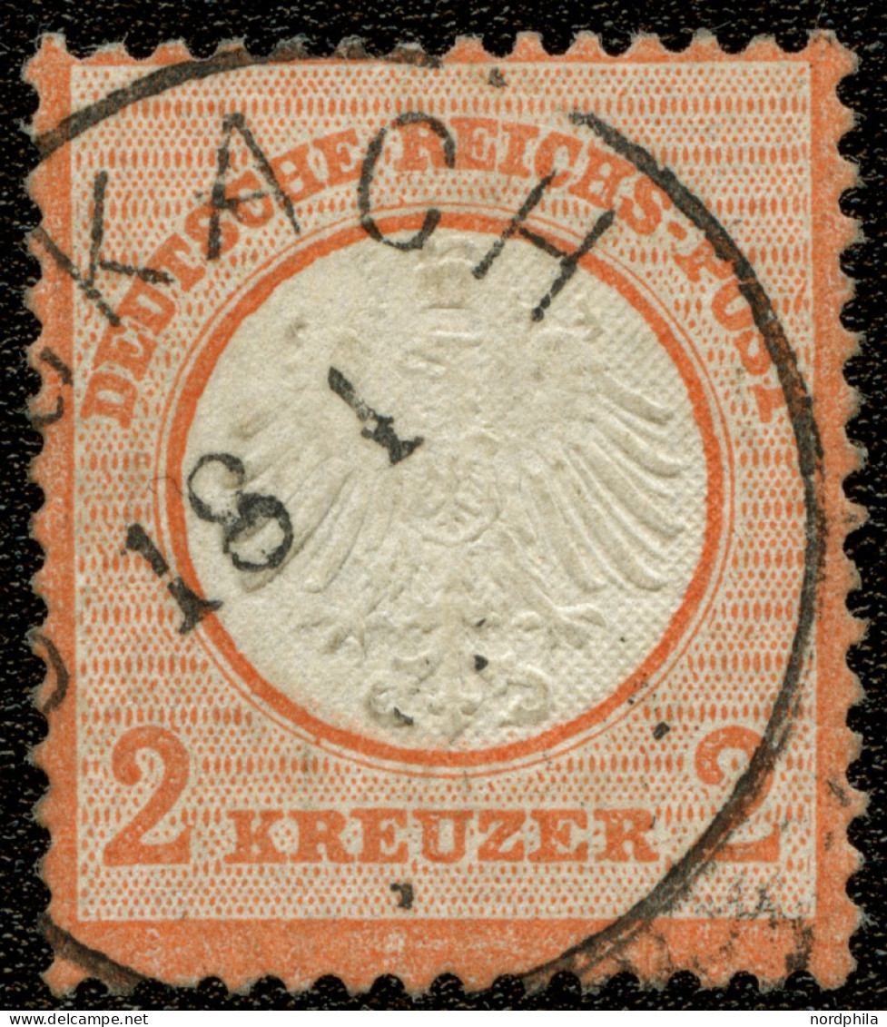 Dt. Reich 8 O, 1872, 2 Kr. Rötlichorange, K1 STOCKACH, Pracht, Gepr. Drahn, Mi. 400.- - Oblitérés