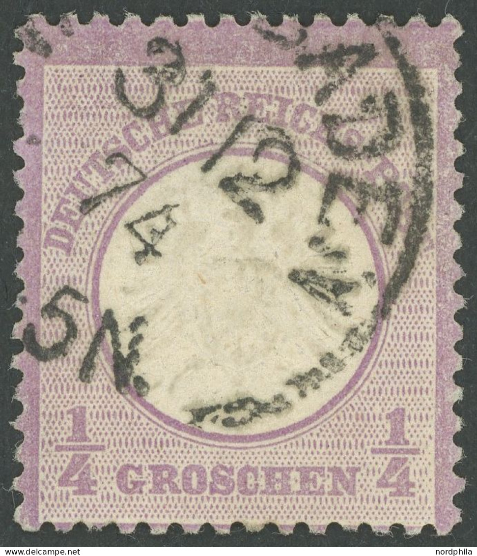 Dt. Reich 16 O, 1872, 1/4 Gr. Grauviolett Mit K1 WIESBADEN 31.12.74 Vom Letzttag, Pracht, RR!, Fotoattest Brugger - Autres & Non Classés