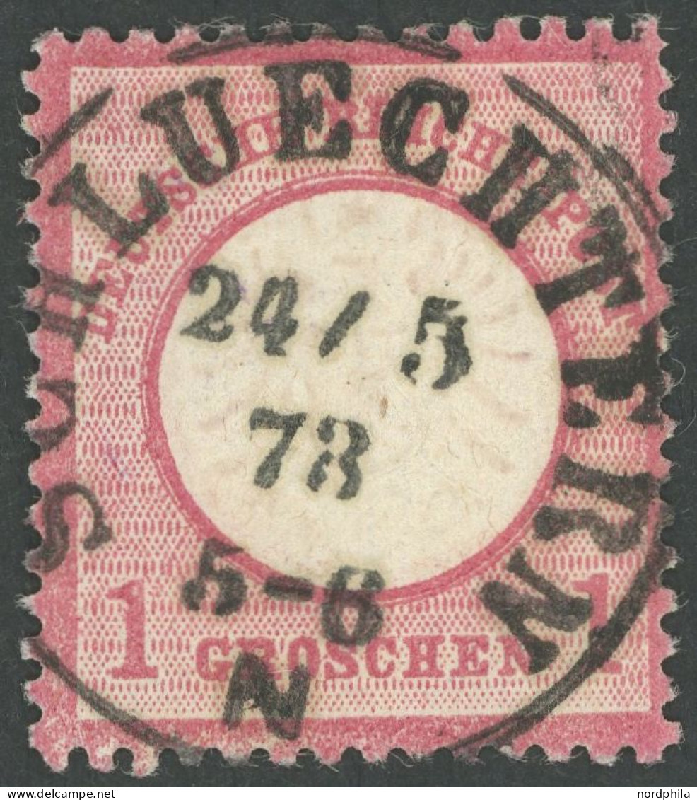 Dt. Reich 19 O, 1872, 1 Gr. Rotkarmin Mit Idealem Zentrischen TuT-Stempel SCHLUECHTER, Kabinett, Fotobefund Krug - Other & Unclassified