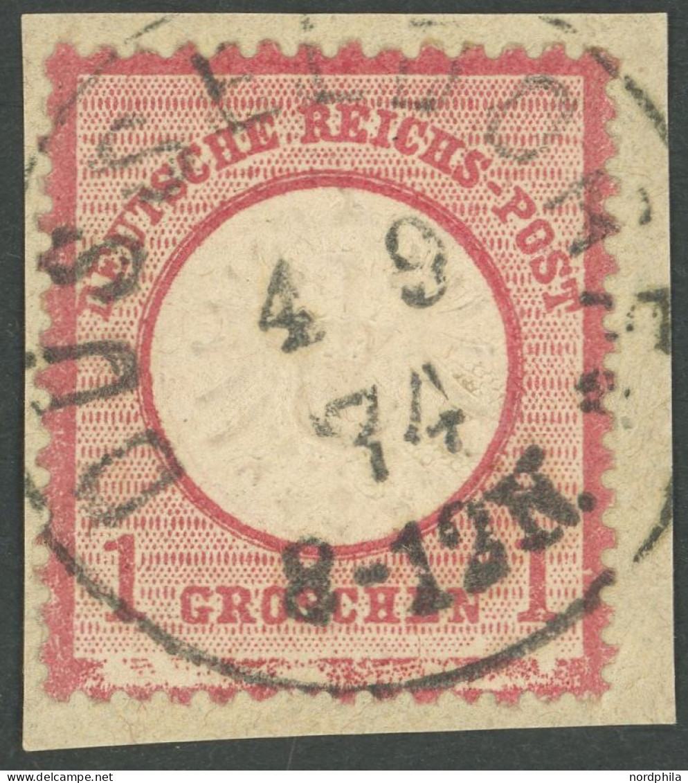 Dt. Reich PräF. BrfStk, 1872, 1 Gr. Rotkarmin Mit Prägeausfall An Der Kralle, K1 DÜSSELDORF, Prachtbriefstück, Fotobefun - Sonstige & Ohne Zuordnung