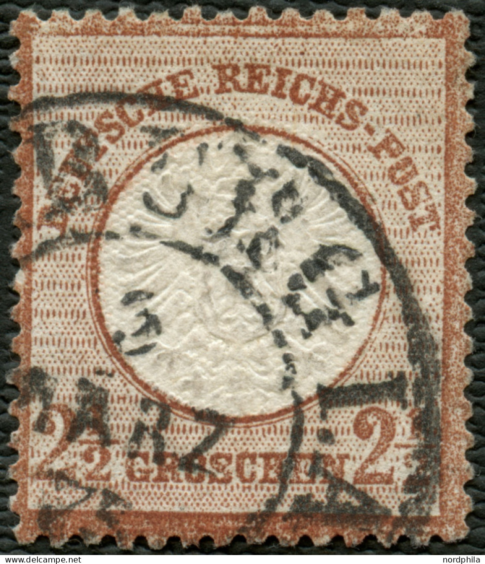 Dt. Reich 21b O, 1872, 21/2 Gr. Rotbraun, Mit Hufeisenstempel HAMBURG I.A., Farbfrisches Prachtstück, Fotobefund Krug, M - Usados