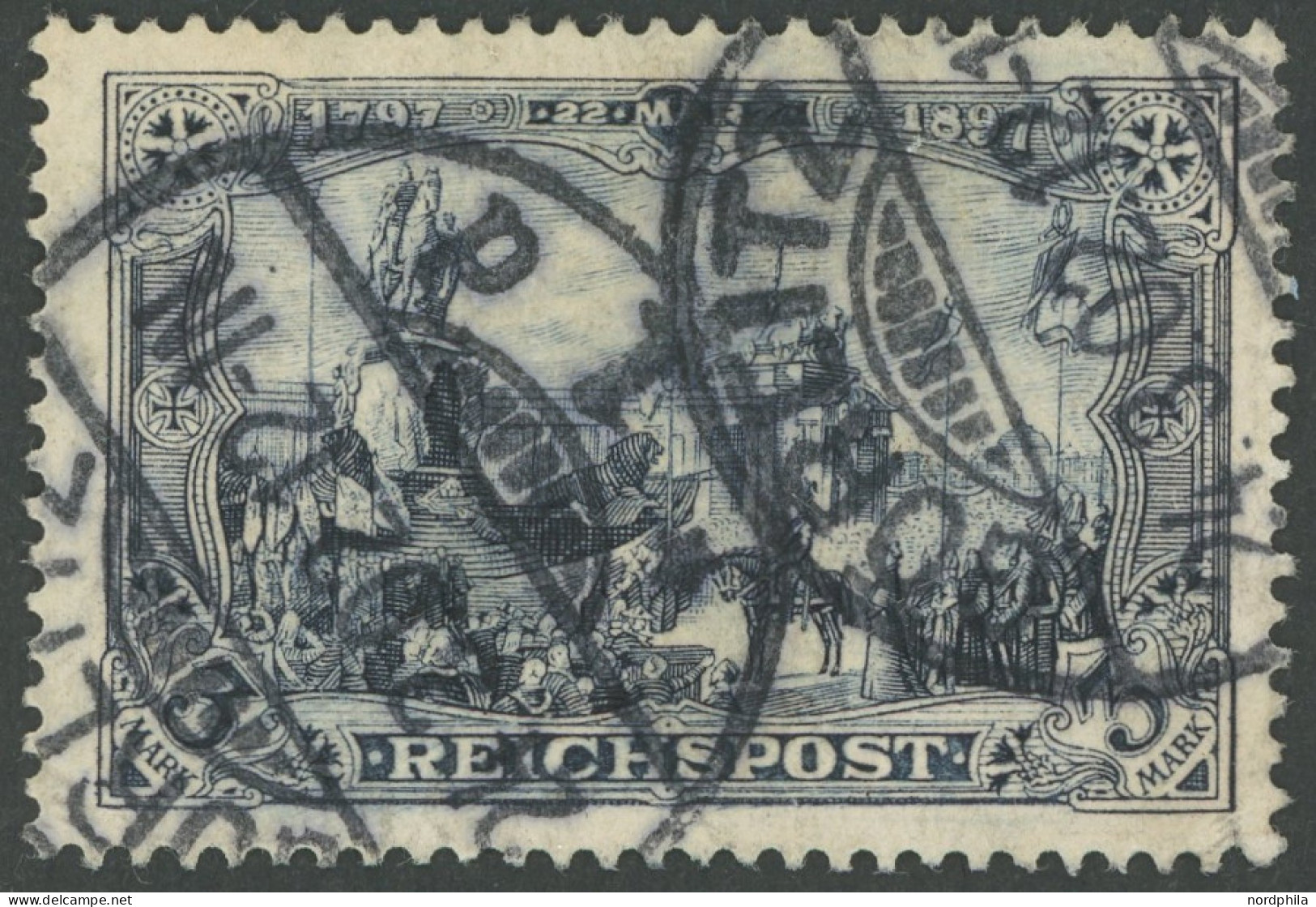 Dt. Reich 66I O, 1900, 5 M. Reichspost, Type I, Pracht, Mi. 60.- - Other & Unclassified
