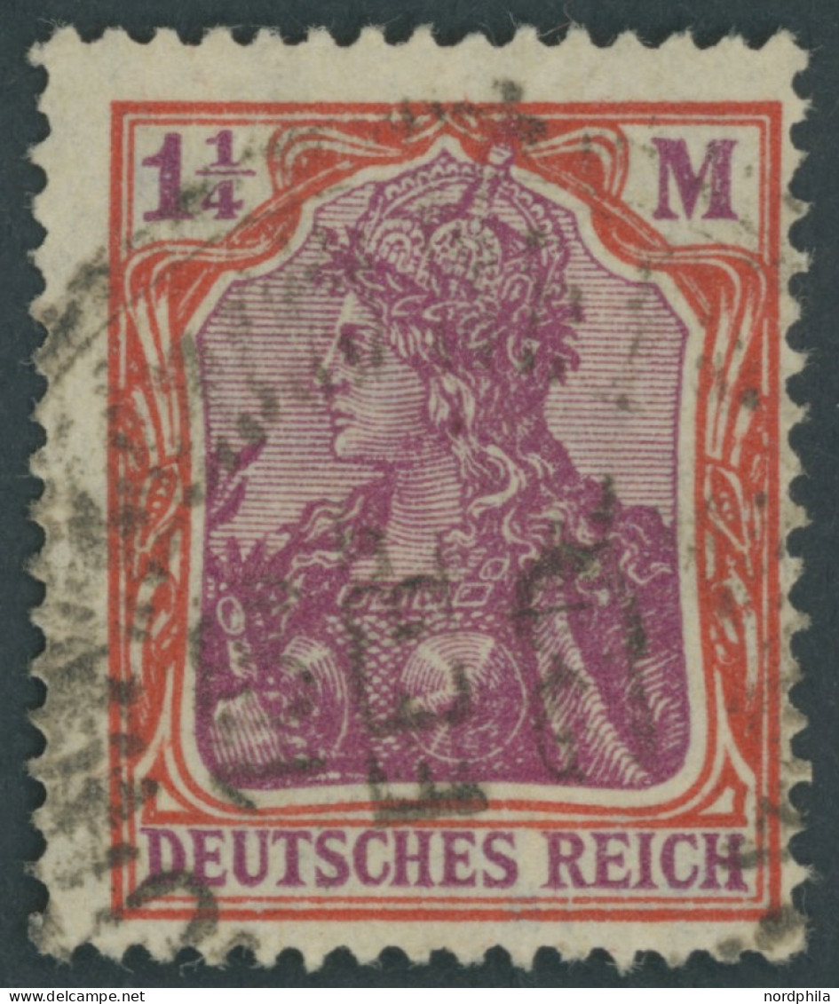 Dt. Reich 151Y O, 1920, 11/4 M. Orangerot/dunkelkarminlila, Wz. Kreuzblüten, Pracht, Gepr. U.a. Dr. Oechsner, Mi. 1300.- - Gebruikt