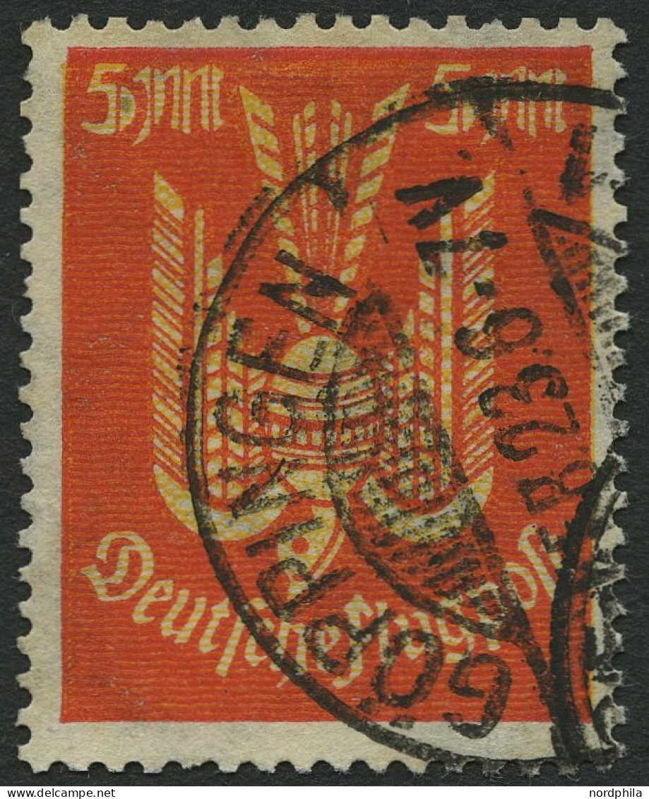 Dt. Reich 218FI O, 1922, 5 M. Holztaube Mit Abart Unterdruck Scheinbar über Markenfarbe, üblich Gezähnt Pracht, Gepr. Pe - Used Stamps