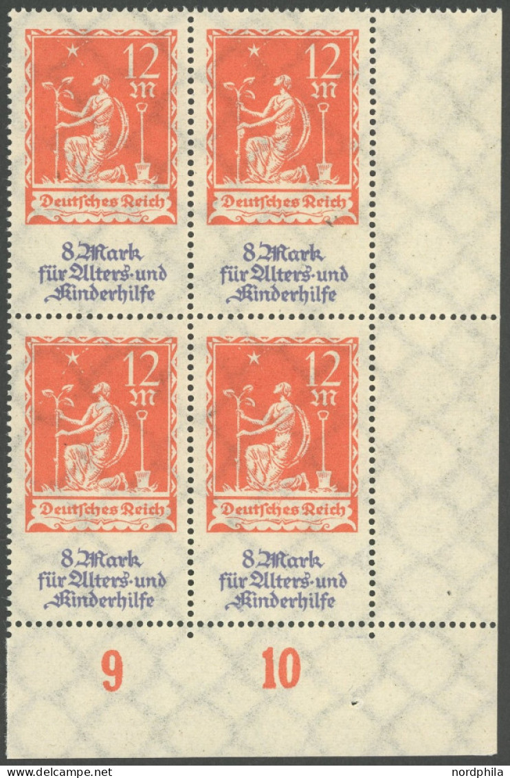 Dt. Reich 234 PF VI , 1922, 12 M. Allegorie Mit Abart Untere Hand Mit Taschentuch (Feld 40), Im Unteren Rechten Eckrandv - Andere & Zonder Classificatie