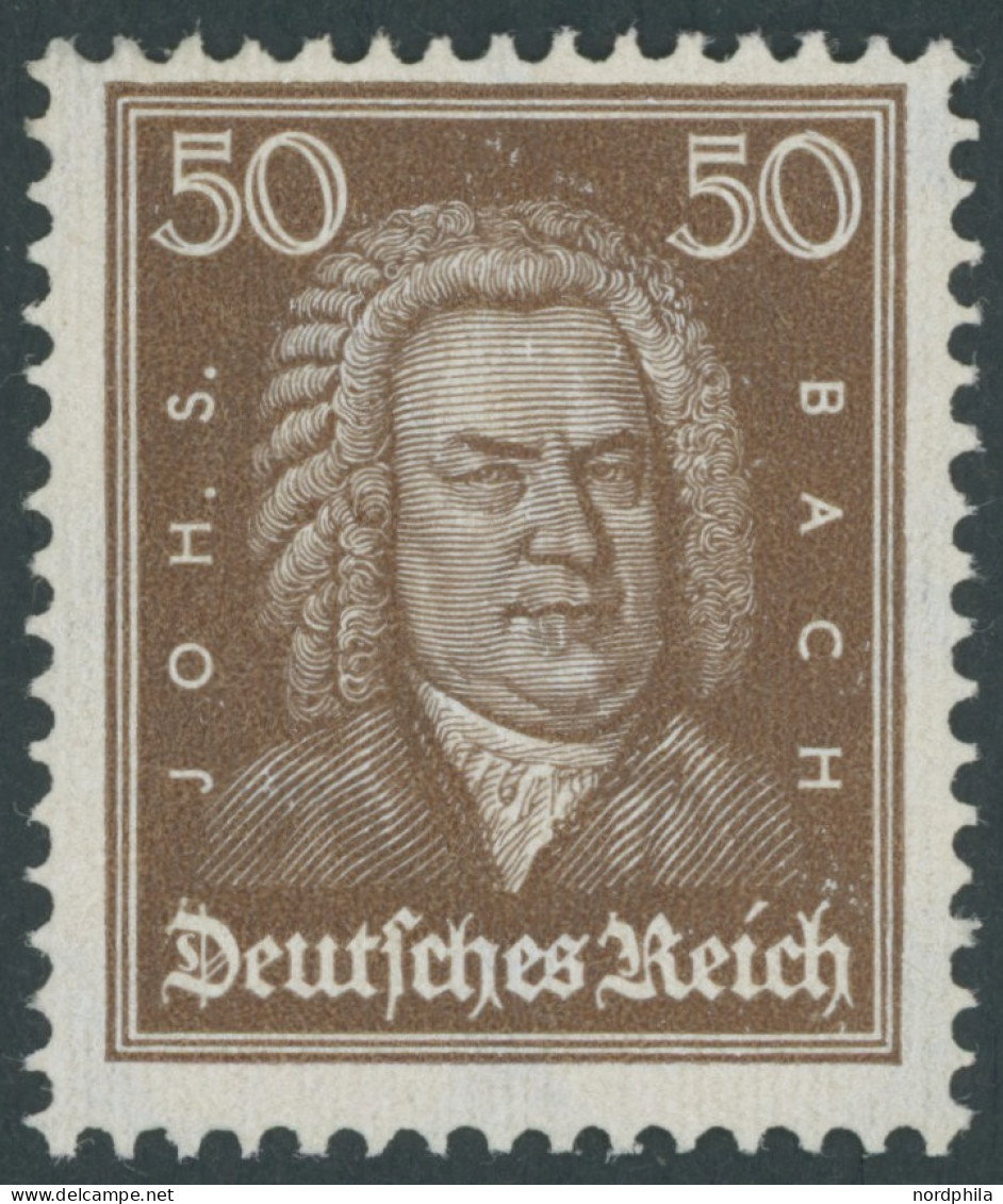 Dt. Reich 396 , 1926, 50 Pf. Bach, Postfrisch, Pracht, Gepr. Bühler, Mi. 170.- - Ongebruikt