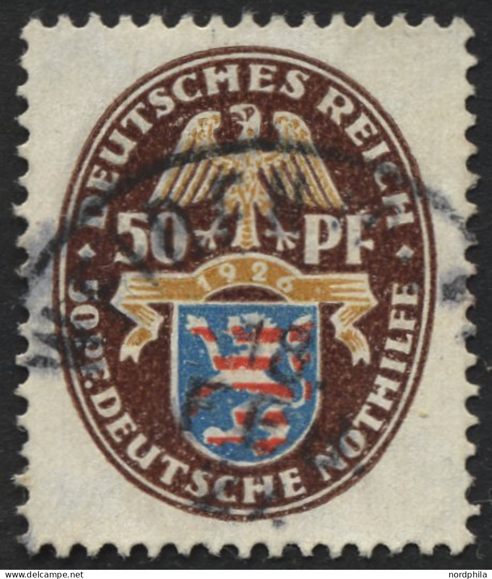 Dt. Reich 401X O, 1926, 50 Pf. Nothilfe, Wz. Stehend, Pracht, Mi. 130.- - Oblitérés