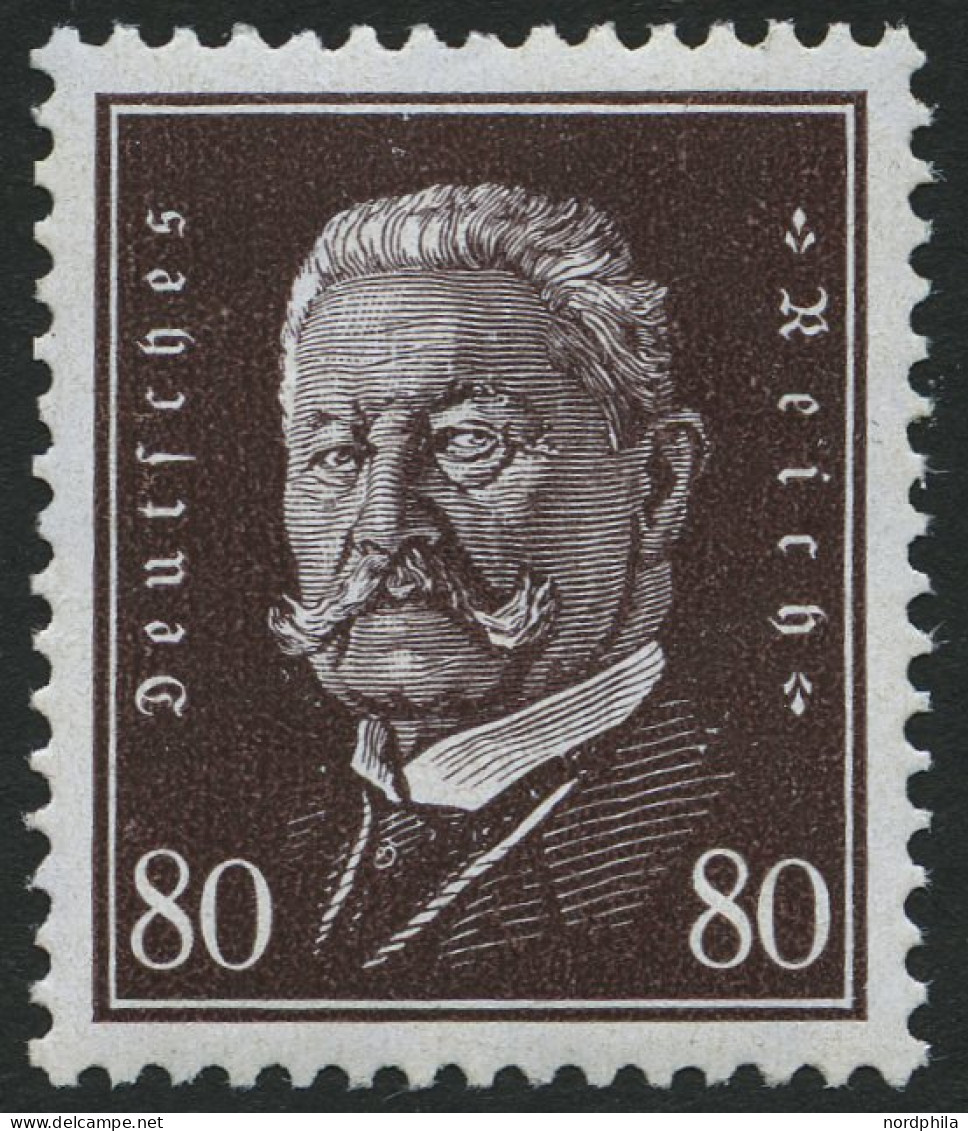 Dt. Reich 422 , 1928, 80 Pf. Hindenburg, Normale Zähnung, Pracht, Mi. 340.- - Ungebraucht