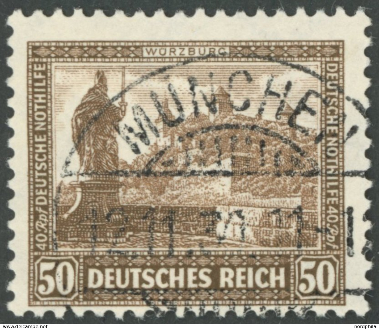 Dt. Reich 453 O, 1930, 50 Pf. Feste Marienberg, Pracht, Mi. 110.- - Autres & Non Classés