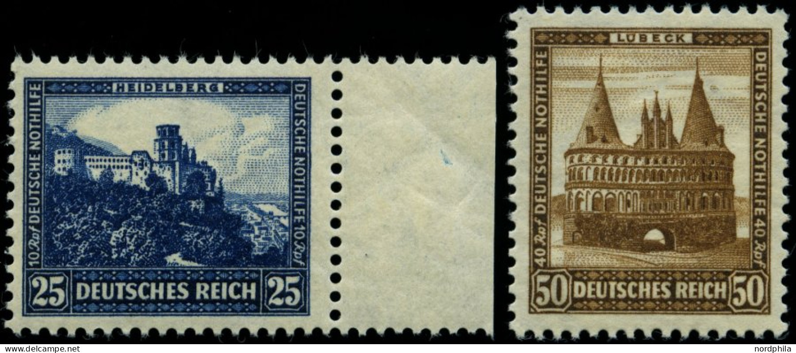 Dt. Reich 461/2 , 1931, 25 Und 50 Pf. Nothilfe, 2 Prachtwerte, Mi. 235.- - Ungebraucht