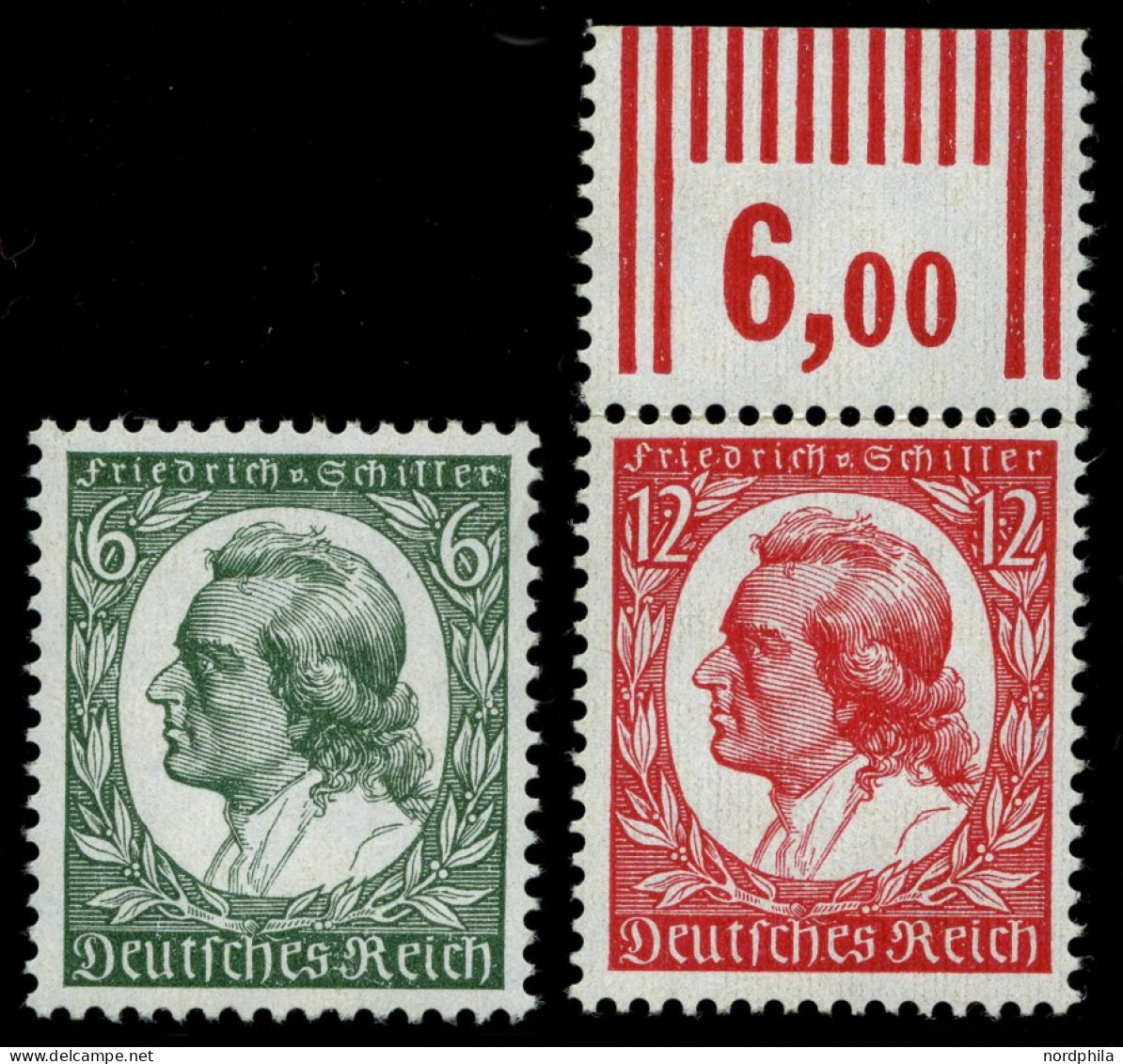 Dt. Reich 554/5 , 1934, Schiller, Pracht, Mi. 100.- - Ungebraucht