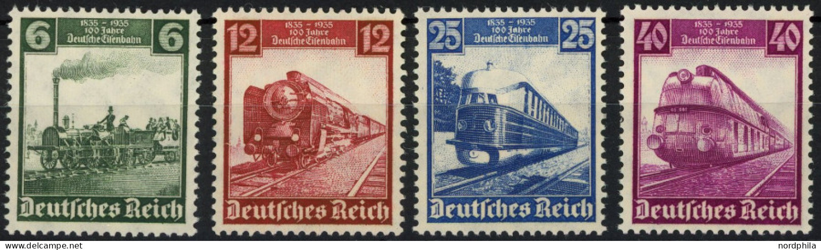 Dt. Reich 580-83 , 1935, 100 Jahre Eisenbahn, Postfrischer Prachtsatz, Mi. 130.- - Autres & Non Classés