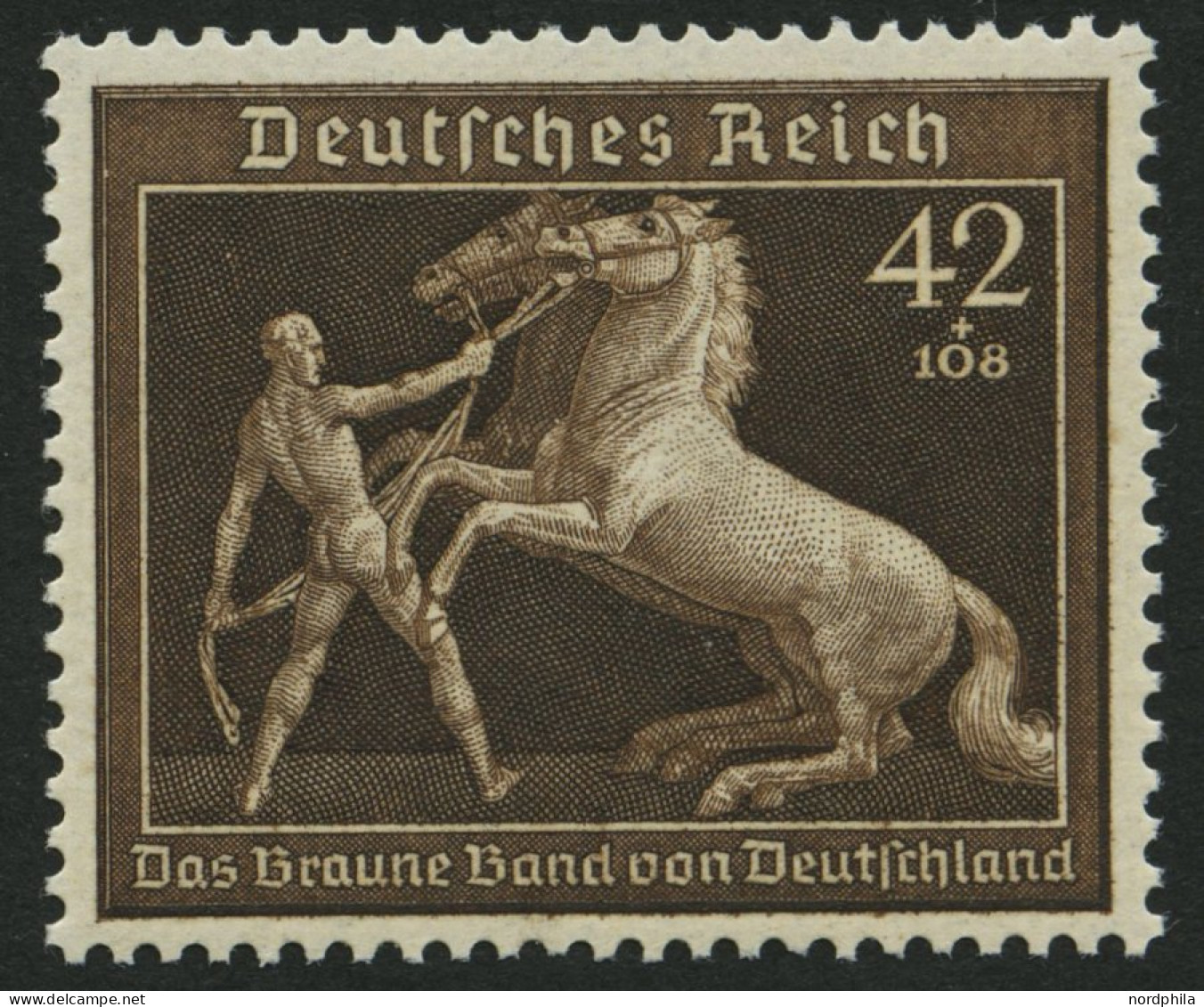 Dt. Reich 699 , 1939, 42 Pf. Braunes Band, Pracht, Mi. 80.- - Nuovi