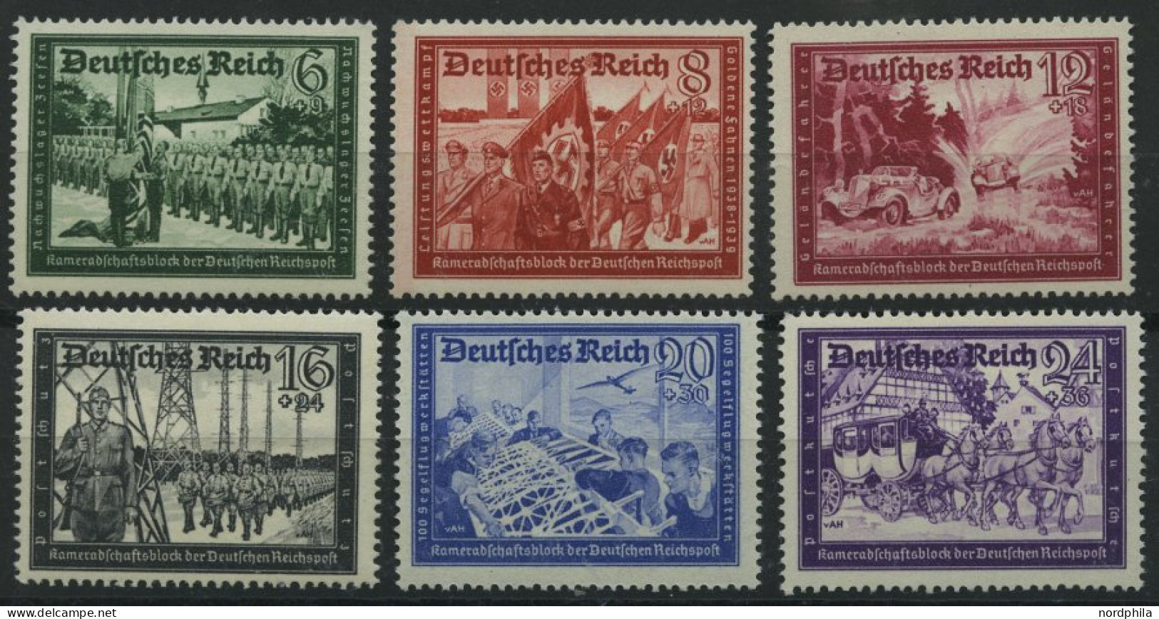 Dt. Reich 773-78 , 1941, Postkameradschaft, Prachtsatz, Mi. 60.- - Neufs