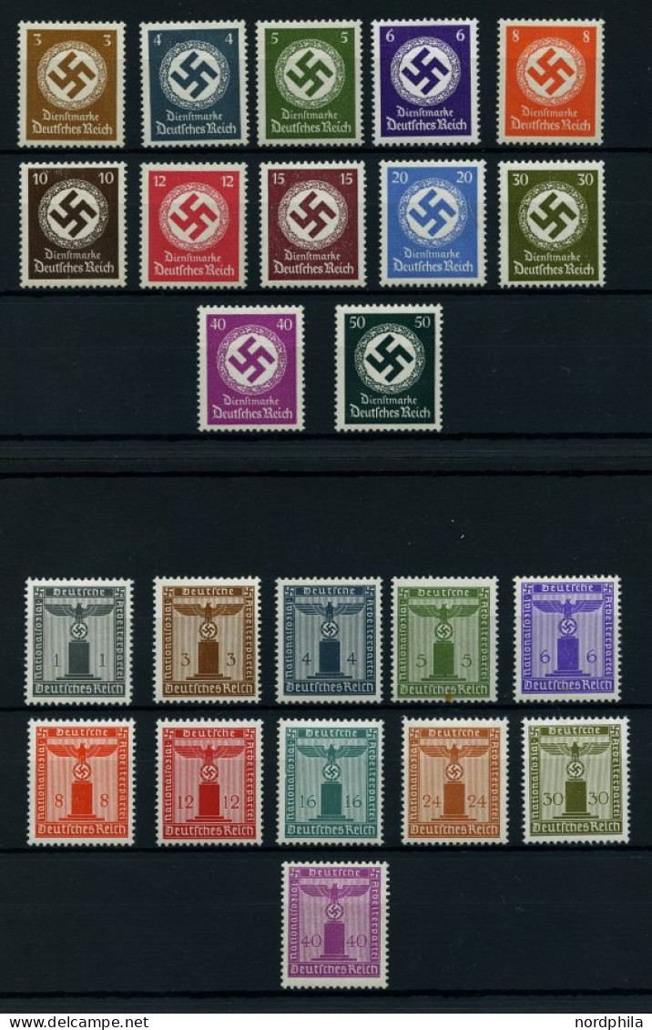DIENSTMARKEN D 132-43,155-77 , 1934-42, 3 Prachtsätze, Mi. 145.- - Dienstmarken