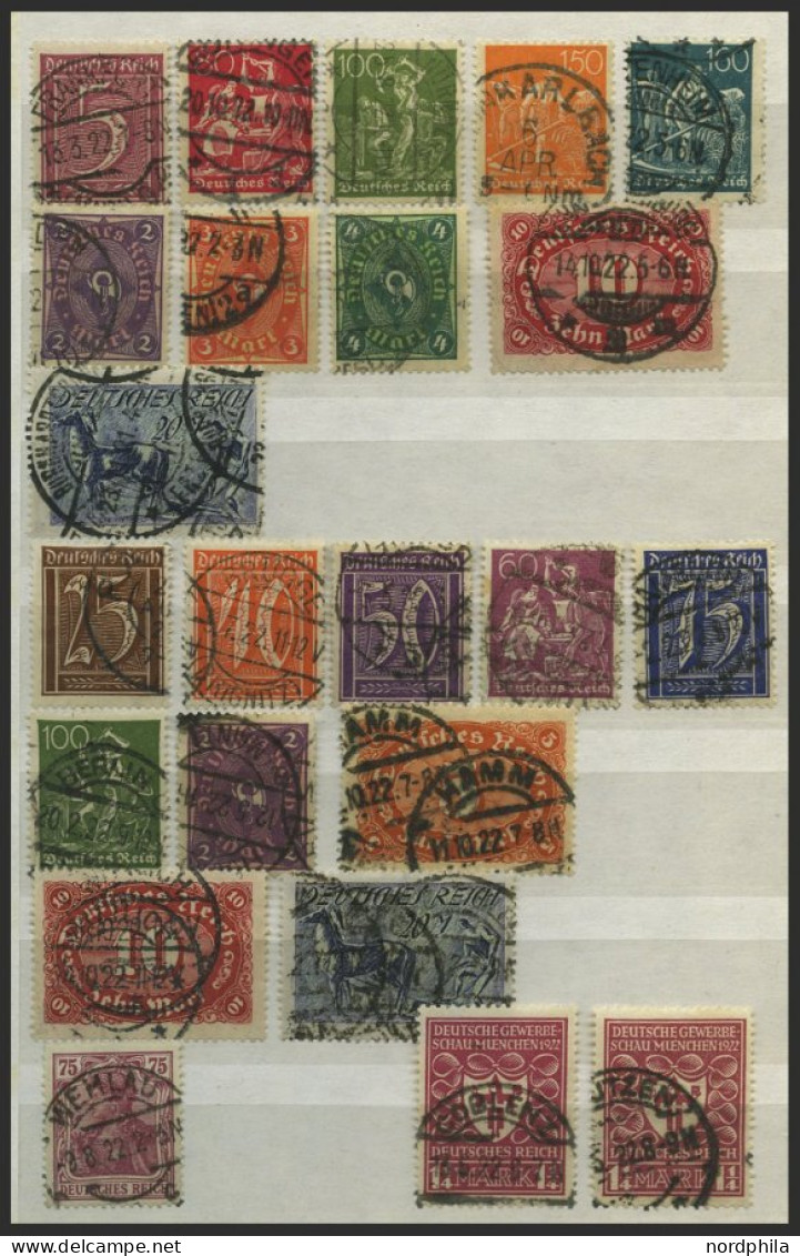 SAMMLUNGEN A. 99-337 O,BrfStk , 1916-23, Gestempelte Sammlung Von 217 Verschiedenen Meist Kleineren Werten Inflation Im  - Gebraucht